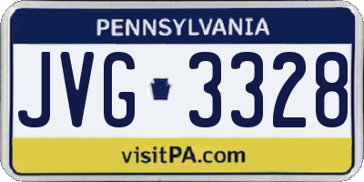 PA license plate JVG3328