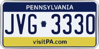 PA license plate JVG3330