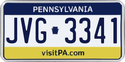 PA license plate JVG3341