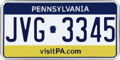 PA license plate JVG3345