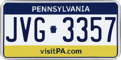 PA license plate JVG3357