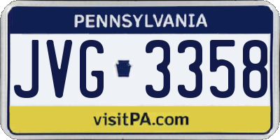 PA license plate JVG3358