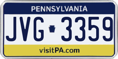 PA license plate JVG3359