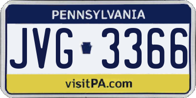 PA license plate JVG3366