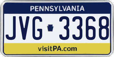 PA license plate JVG3368