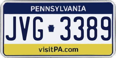 PA license plate JVG3389