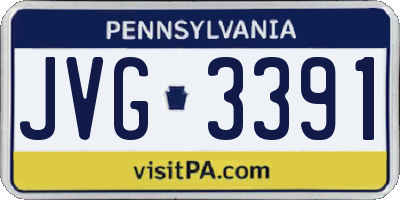 PA license plate JVG3391