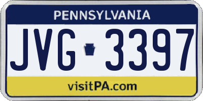 PA license plate JVG3397