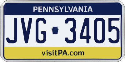 PA license plate JVG3405