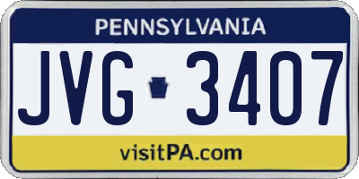 PA license plate JVG3407