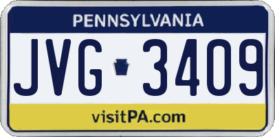 PA license plate JVG3409