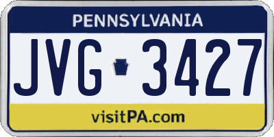 PA license plate JVG3427