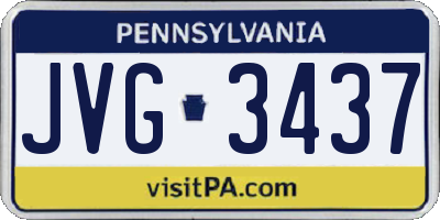 PA license plate JVG3437