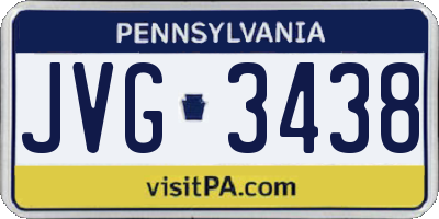 PA license plate JVG3438