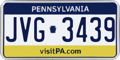 PA license plate JVG3439