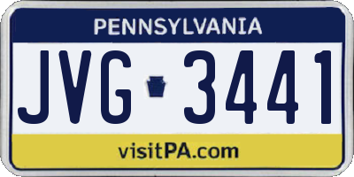 PA license plate JVG3441