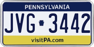 PA license plate JVG3442