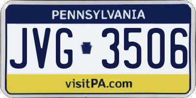 PA license plate JVG3506