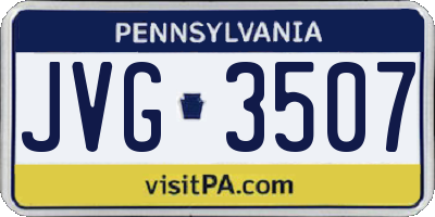 PA license plate JVG3507