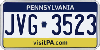 PA license plate JVG3523