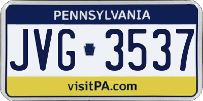 PA license plate JVG3537