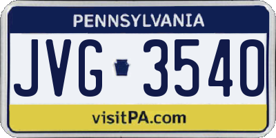 PA license plate JVG3540