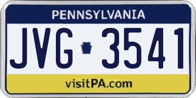 PA license plate JVG3541