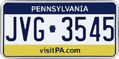 PA license plate JVG3545