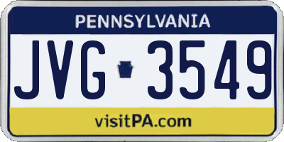 PA license plate JVG3549
