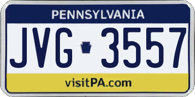 PA license plate JVG3557