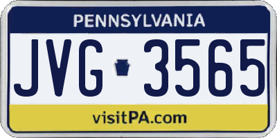 PA license plate JVG3565