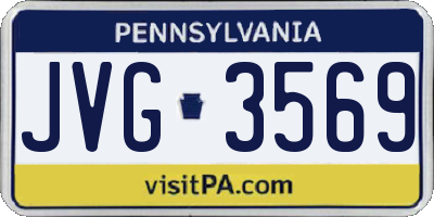 PA license plate JVG3569