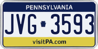 PA license plate JVG3593