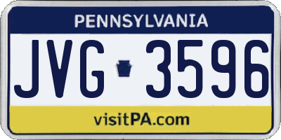 PA license plate JVG3596