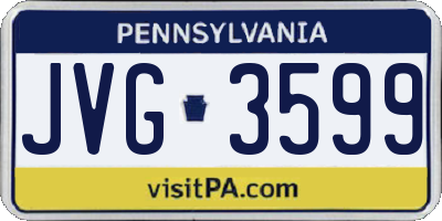 PA license plate JVG3599