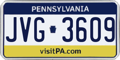 PA license plate JVG3609