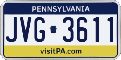 PA license plate JVG3611
