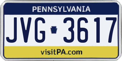 PA license plate JVG3617