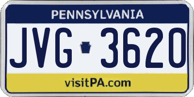 PA license plate JVG3620