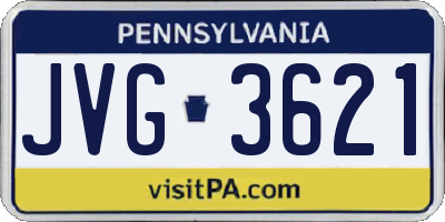PA license plate JVG3621