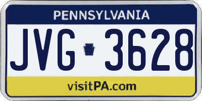 PA license plate JVG3628