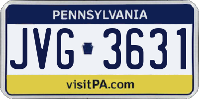 PA license plate JVG3631