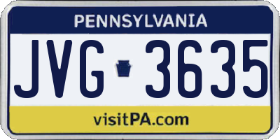 PA license plate JVG3635
