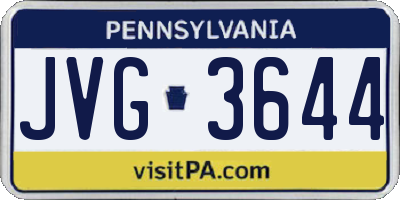 PA license plate JVG3644