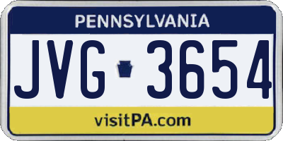 PA license plate JVG3654