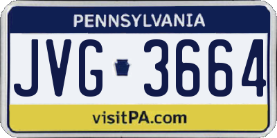 PA license plate JVG3664