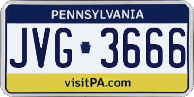 PA license plate JVG3666