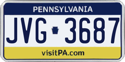 PA license plate JVG3687
