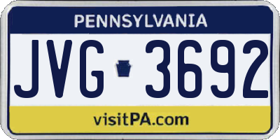 PA license plate JVG3692