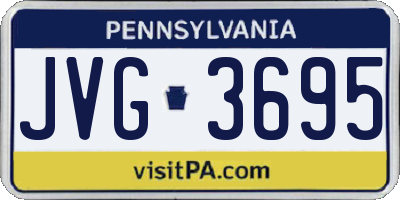 PA license plate JVG3695